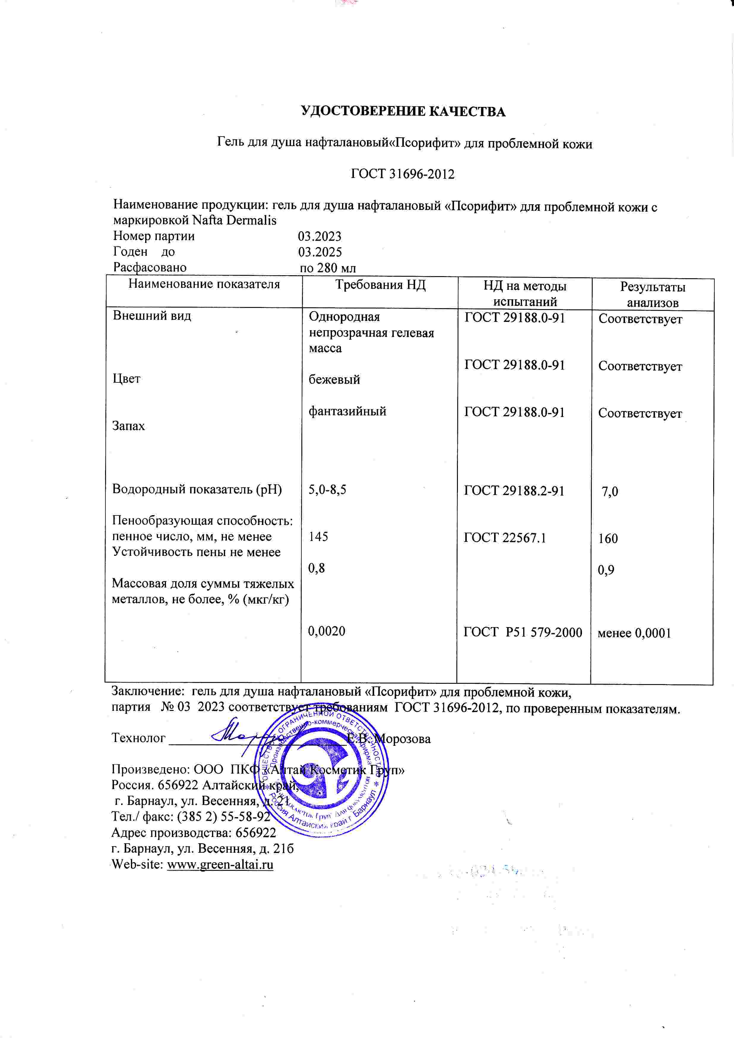 Паспорт №032023